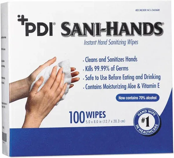PDI Sani Hands Instant Hand Sanitizing Wipes