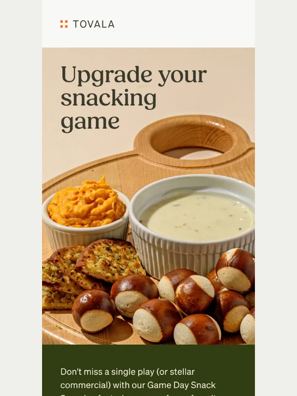 Tovala - New! Game Day Snack Sampler (and other shareables). ?