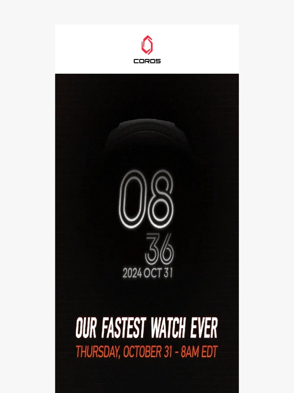 COROS - Our Fastest Watch Ever - Arriving October 31