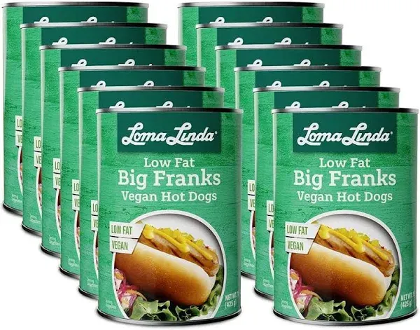 Loma Linda Plant-Based Meats Big Franks Low Fat 12 Pack