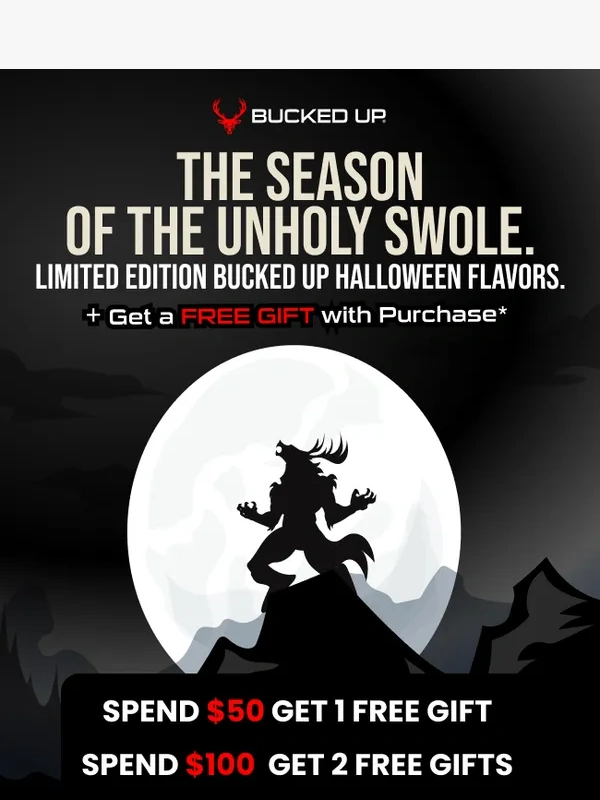 Bucked Up - NEW Halloween Limited Edition Flavors & FREE Gift with purchase!