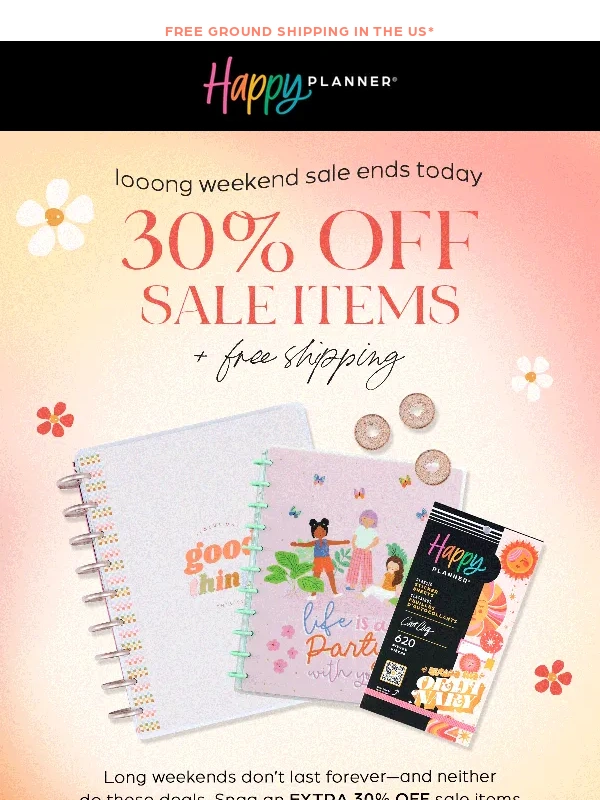 The Happy Planner - Last Call: 30% OFF Sale Items + FREE Shipping ?️