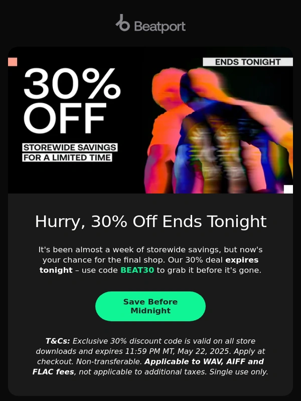 Beatport - Did you grab yours before it’s gone?