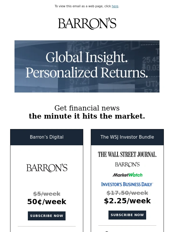 Barron's - Outsmart the Markets: Exclusive Sale Offers Inside