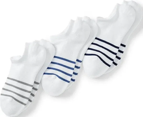 Lands' End Men's 3 Pack No Show Socks