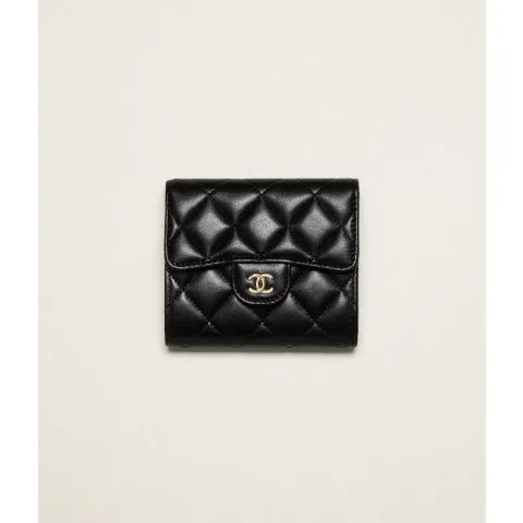Chanel Classic Small Flap Wallet Lambskin & Gold-Tone Metal Black