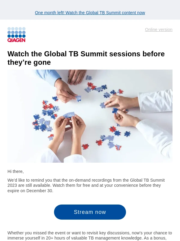 QIAGEN - Last chance to watch the Global TB Summit talks
