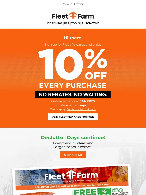 Mills Fleet Farm - ? Rewards Members get an EXTRA 10% off!