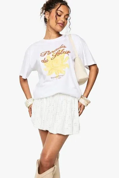 Boohoo Broderie Bubble Mini Skirt