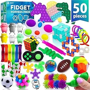 Fidget Toys - 50 Pcs, Stocking Stuffers for Kids, Adults Stress Relief Sensory Toy