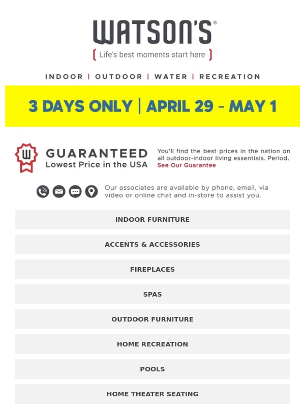 Watson's - ? Pool Heaters from $99/Month – Our Biggest Sale of the Year!
