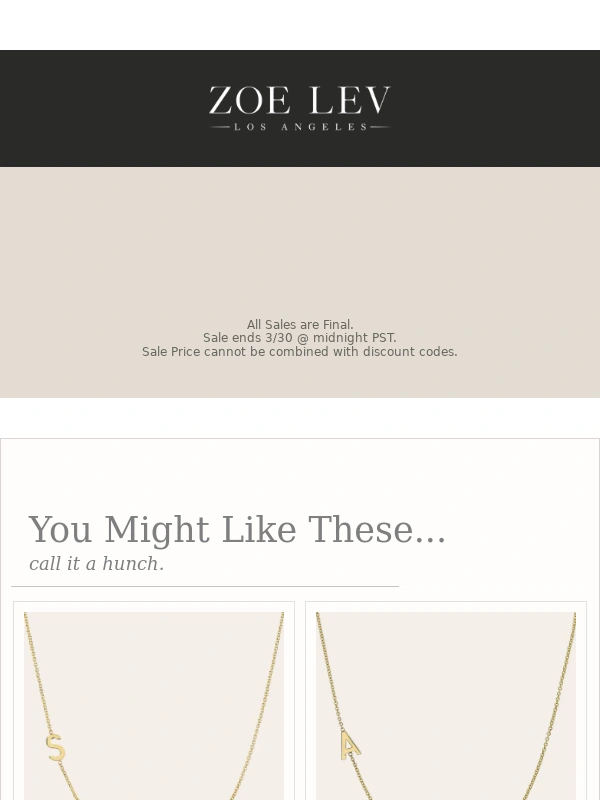 Zoe Lev - 20% OFF SITEWIDE – Ends Tonight!