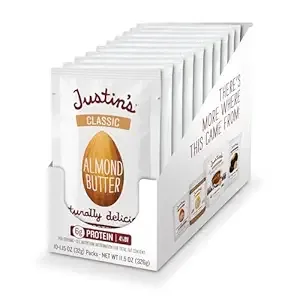 JUSTIN'S Classic Gluten-Free Almond Butter Squeeze Packs, 1.15 Ounce (Pack of 10)