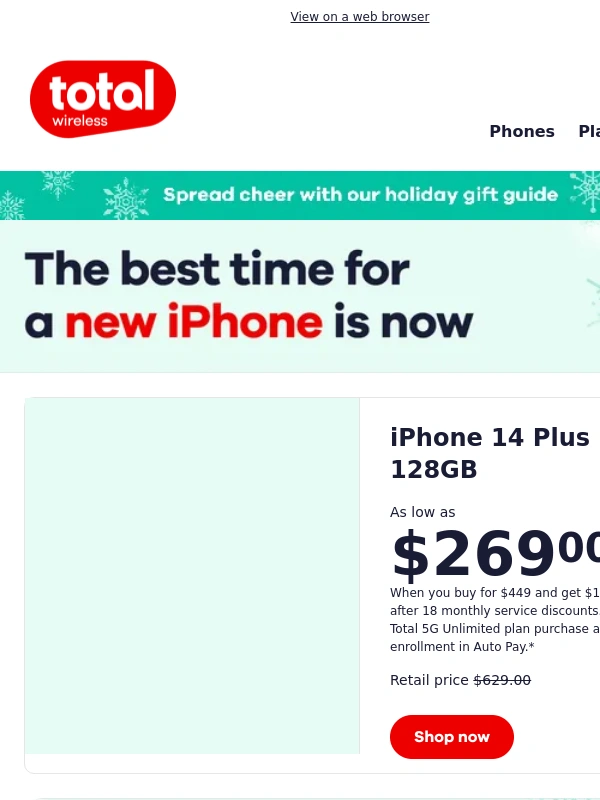 Total Wireless - Don’t miss this: iPhone 14 Plus as low as $269! ?✨