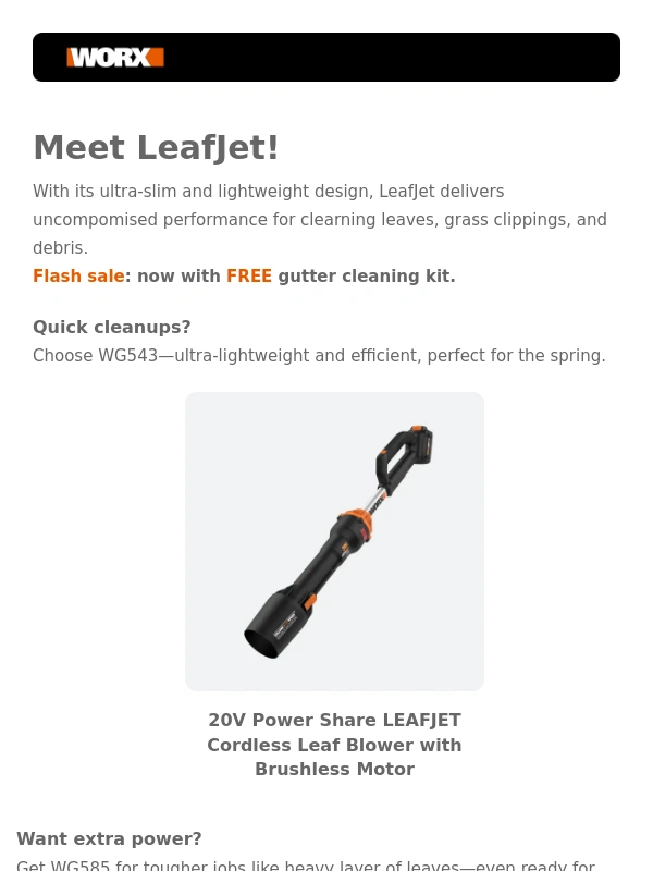 Worx - Blow away spring mess with LeafJet