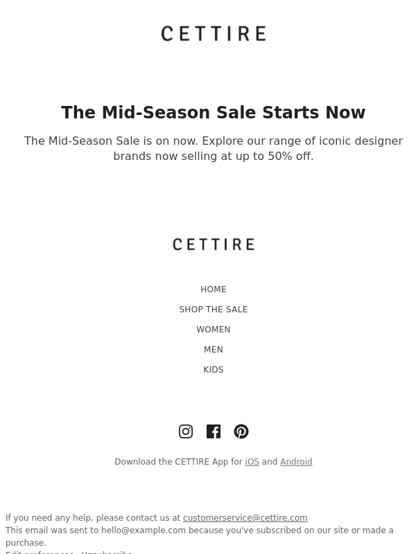 Cettire - The Mid-Season Sale Starts Now