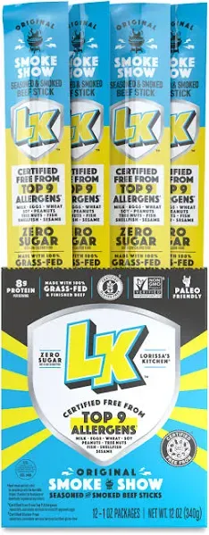 Lorissa's Kitchen Beef Sticks Original Smoke Show Value Size 12 Sticks