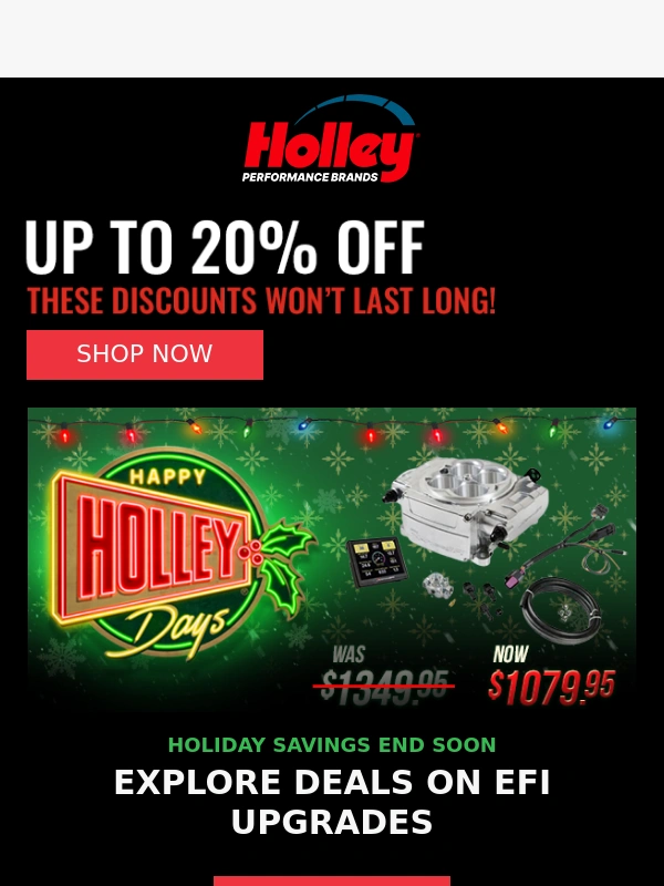 Holley - EFI DEALS: Get Holiday Savings On EFI Upgrades!