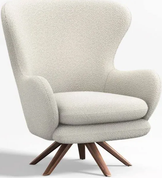 Crate & Barrel Powell Wingback Swivel Accent Chair
