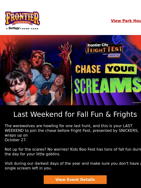 Six Flags - ? Last Weekend for Fall Fun & Frights ?