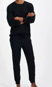 Club Room Men's Waffle Long-Sleeve T-Shirt & Pajama Pant Set