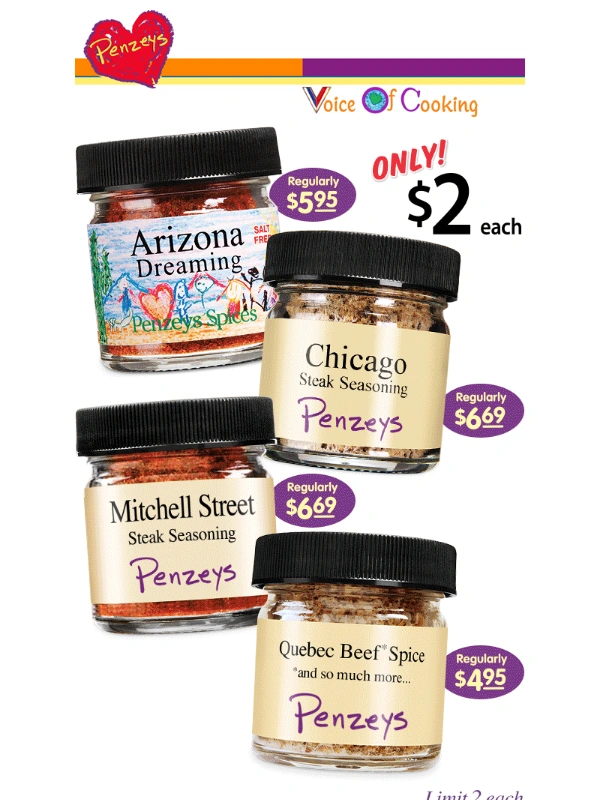 Penzeys - Last Day Tasty Burger Blends!