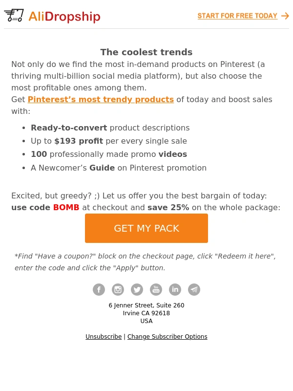 AliDropship - Get all fresh Pinterest best-sellers in 1 pack