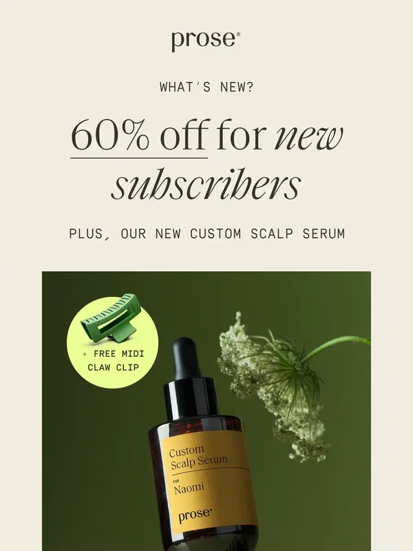 Prose - 60% off our NEW product,!