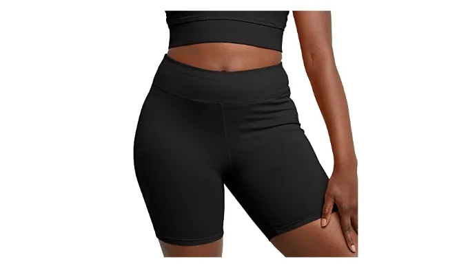 Hanes Womens Stretch Jersey Bike Short Black, S