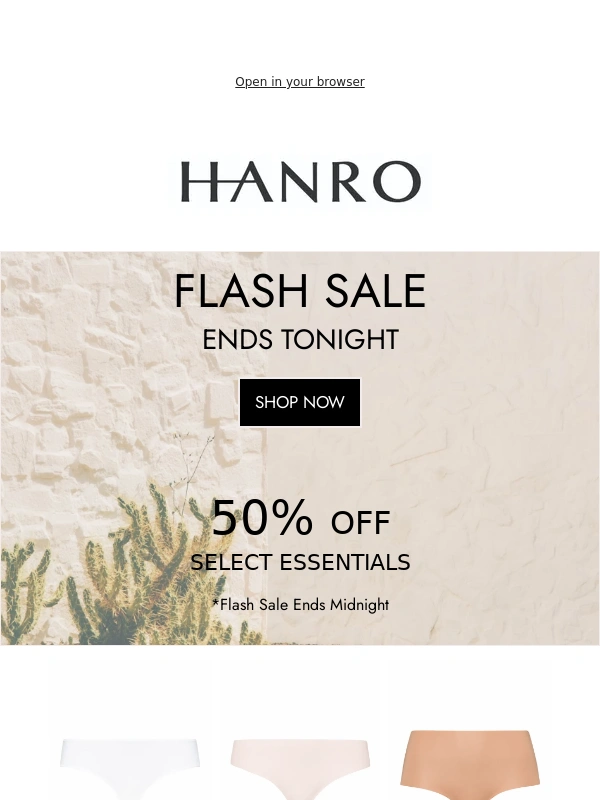 Hanro - Last Call! Flash Sale Ends TONIGHT!