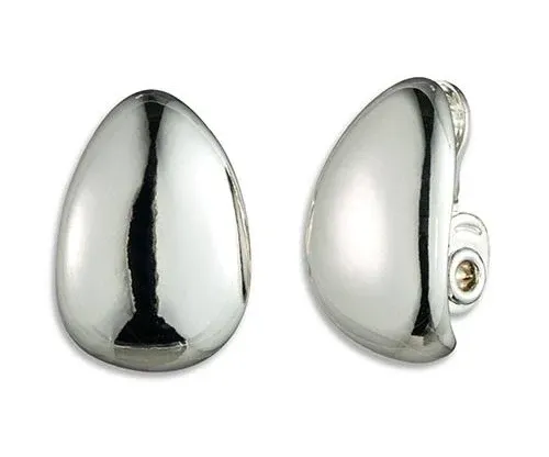 Anne Klein Women's Silver Tone Hoop Clip Earrings