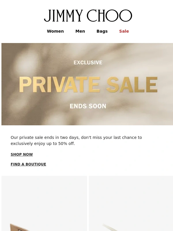 Jimmy Choo Shoes - Our Private Sale Ends Soon