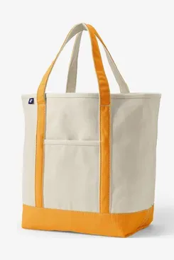Lands End Natural Open Top Canvas Tote Bag - Large
