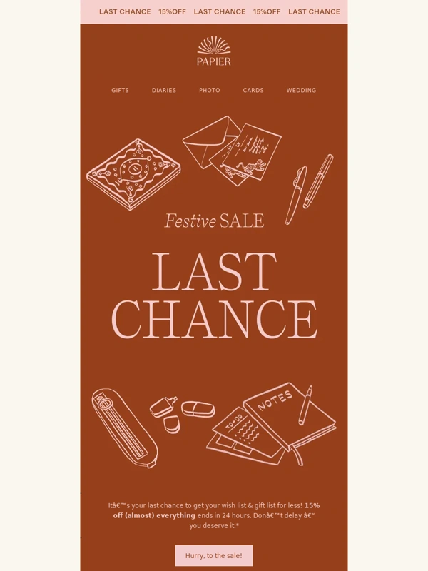 Papier - 15% off ends tomorrow ?