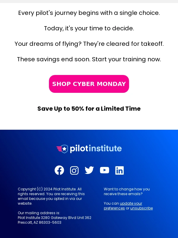 Pilot Institute -  - Up to 50% Off Pilot Training