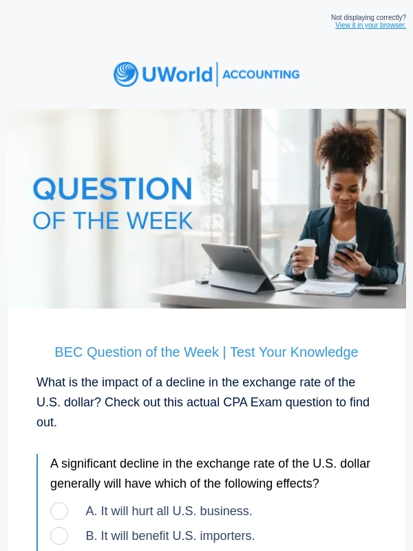 UWorld -  Exchange rate impacts on business