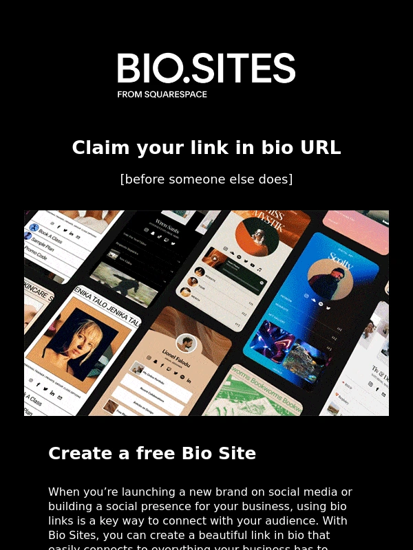 Squarespace - Your free link in bio is waiting