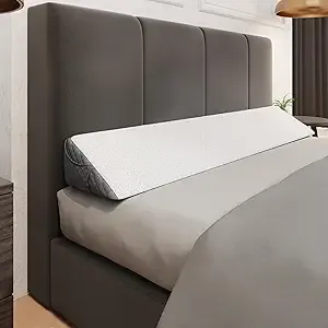 Kölbs Wedge Pillow Headboard, Flippable 2 Sided, Instantly Change Your Decor, Mattress Gap Filler Queen
