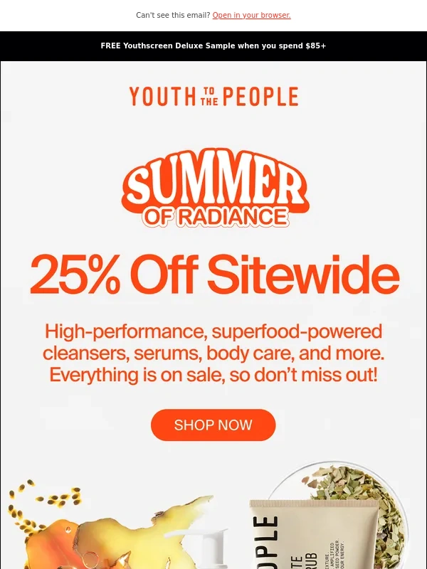 Youth To The People - 25% Off Your First Purchase