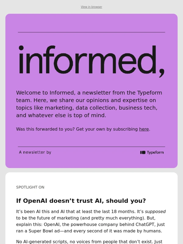 Typeform - Why the best marketing still needs humans