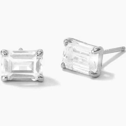 JAXXON Gold Emerald Cut Stud Earrings