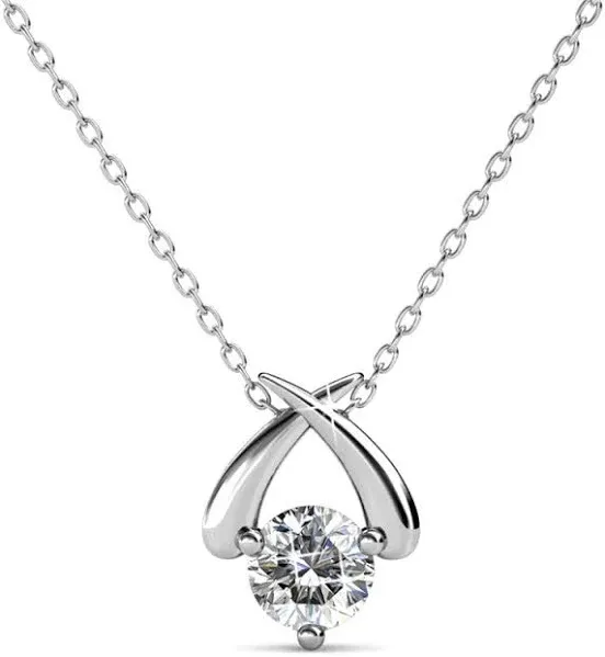 Eloise 18k White Gold Plated Swarovski Crystal Pendant Necklace