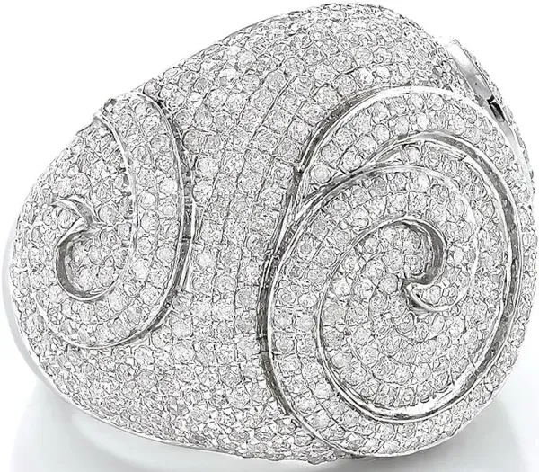 Sterling Silver Men's Diamond Ring (3.11ct)