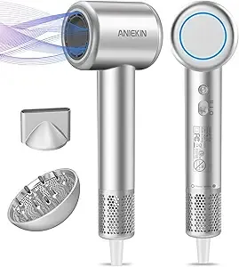 Hair Dryer, High-Speed Ionic Low Noise Blow Dryer with Brushless Motor for Fast Drying, Thermo-Control Quiet Compact Hair Blow .