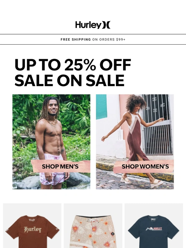 Hurley - Don’t miss it! Sale is Upto 25 % off ?