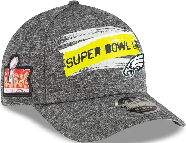 Men's New Era Gray Philadelphia Eagles Super Bowl LIX 9FORTY A-Frame Adjustable Hat