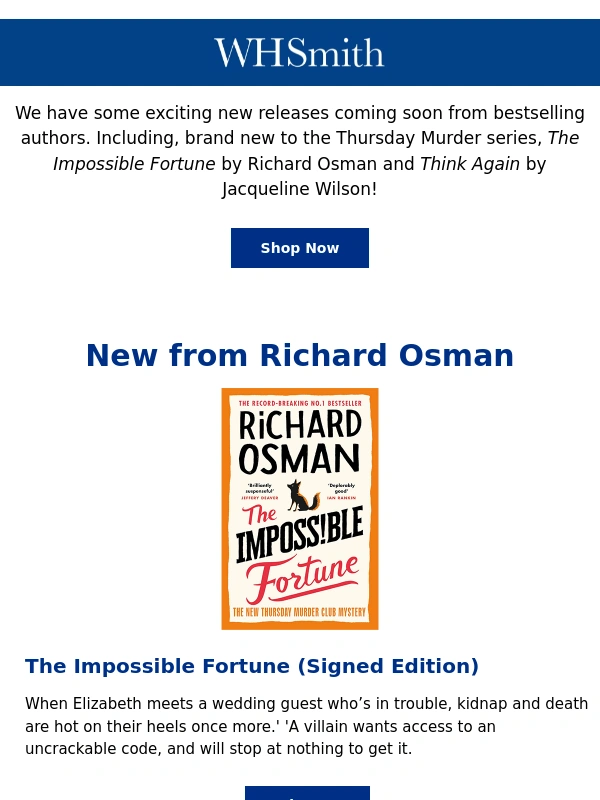 WHSmith - Books we can't wait for ?