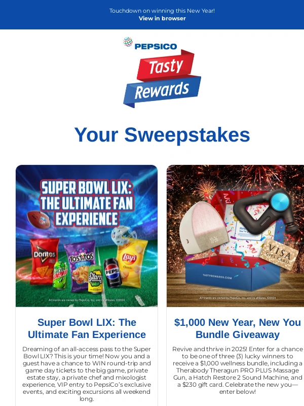 Pepsi - Your chance to WIN Super Bowl LIX: The Ultimate Fan Experience ??