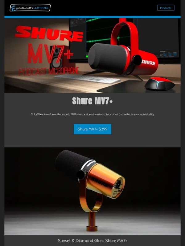 ColorWare - Shure MV7+ Now Available