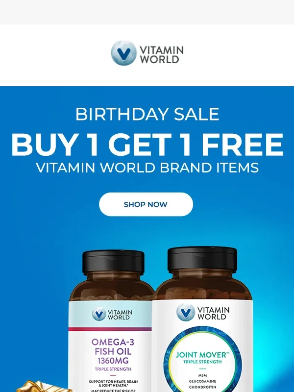 Vitamin World - VItamin World's BOGO Birthday Sale is on